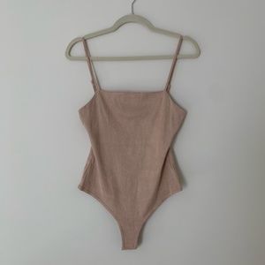 Kittenish Blush Nude Bodysuit tank
